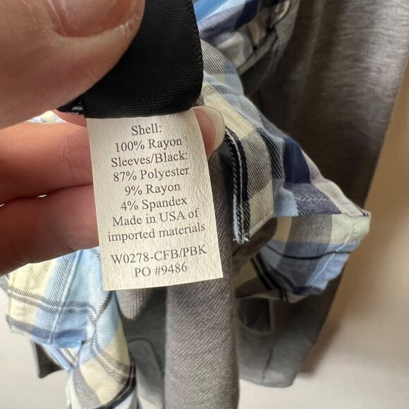 Betabrand checkered button up top women’s size XL - Picture 6 of 8